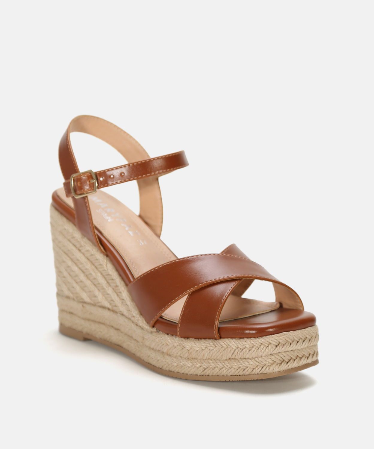 Sandalia tac&oacute;n tiras cruzadas image number null